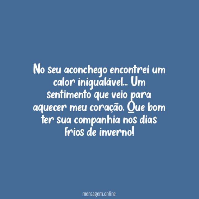Amor e aconchego