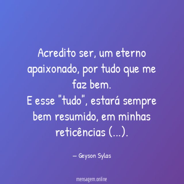 Acredito ser