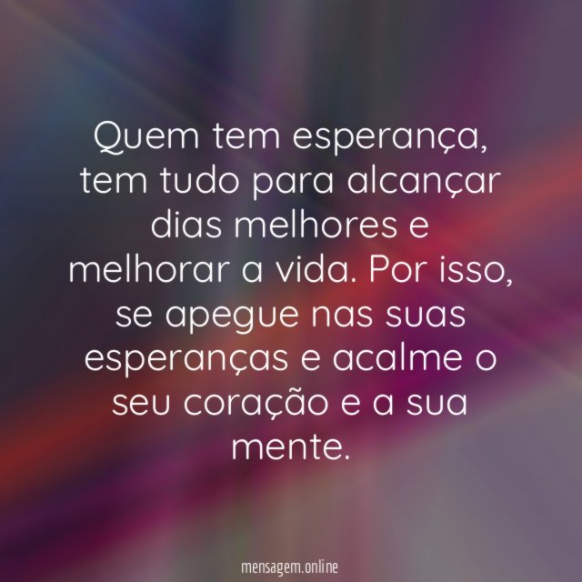 Tenha esperança
