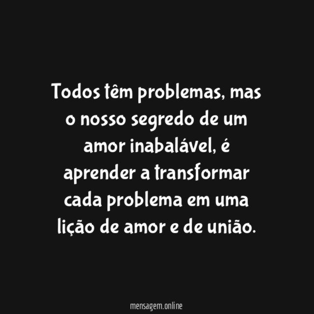 Nosso amor é inabalável