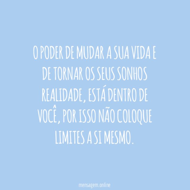 O poder está com você