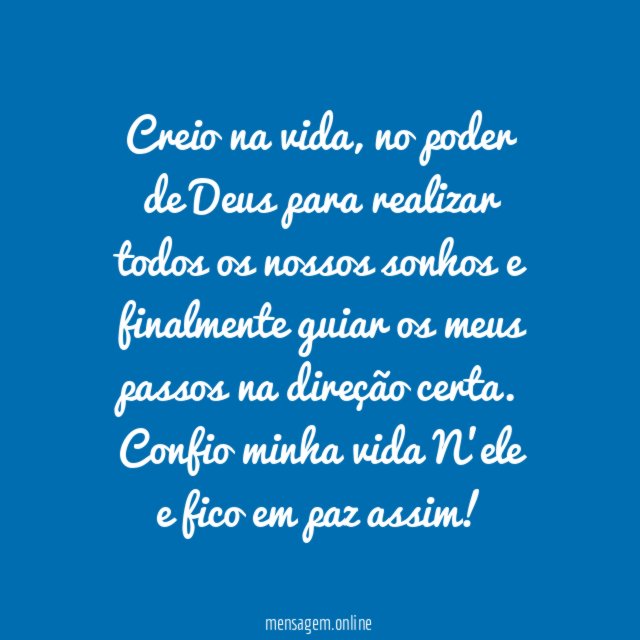 Confio minha vida N’ele