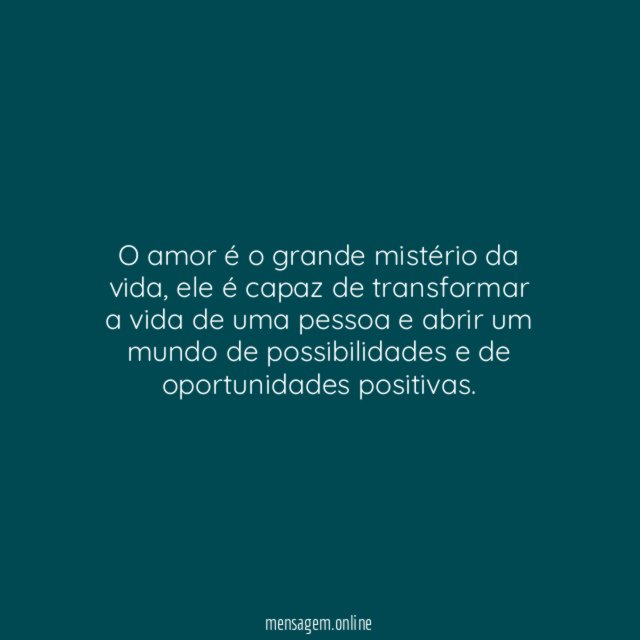 O grande mistério da vida