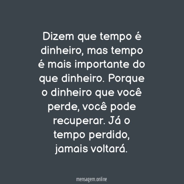 Tempo e dinheiro