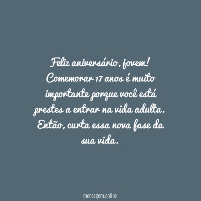 Feliz aniversário, jovem!