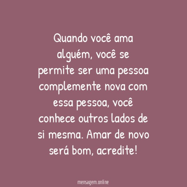 Amar é como se conhecer de novo
