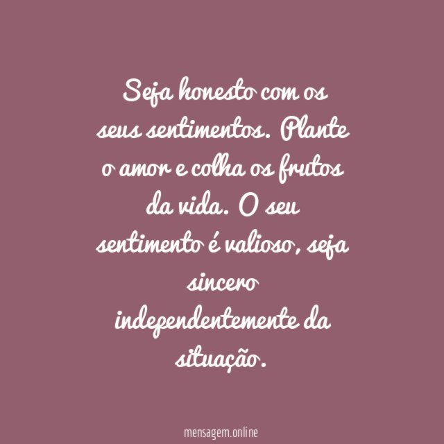 Sinceridade do sentimento