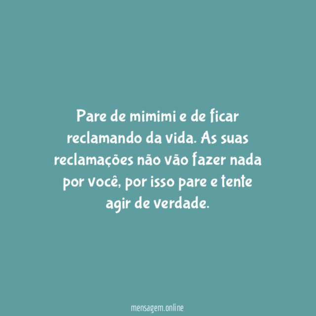 Para de mimimi