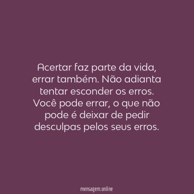 Faz parte da vida