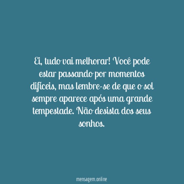 Vai melhorar
