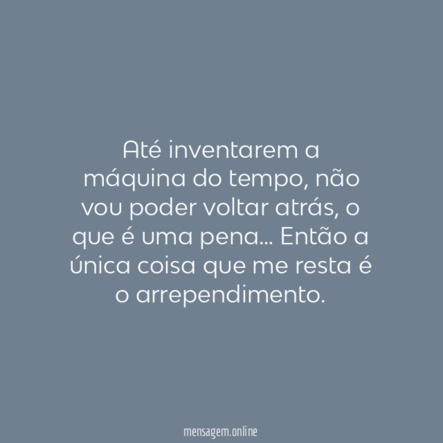 Voltar no tempo