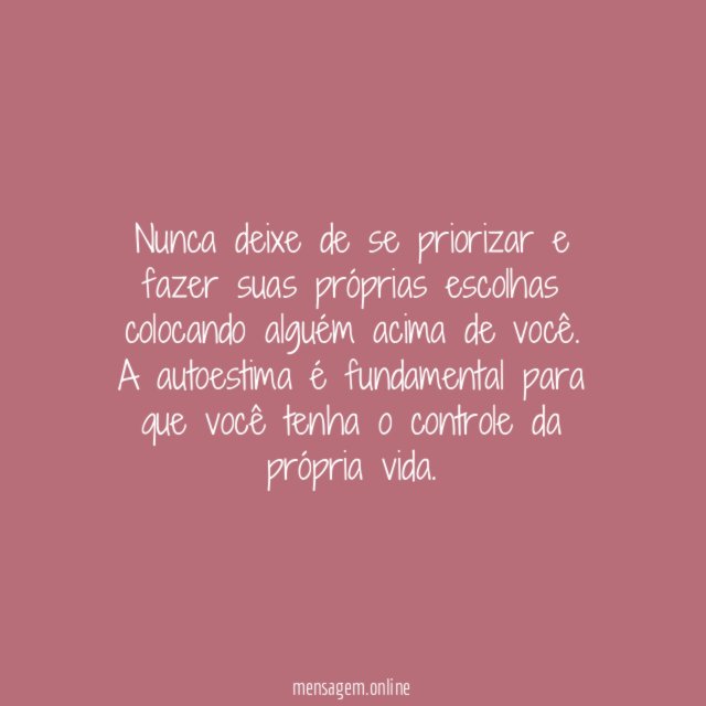 Você em primeiro lugar