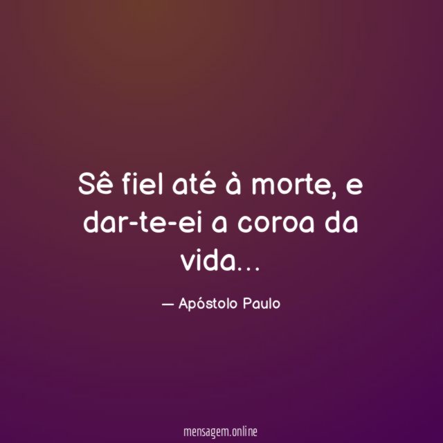 Sê fiel até à morte