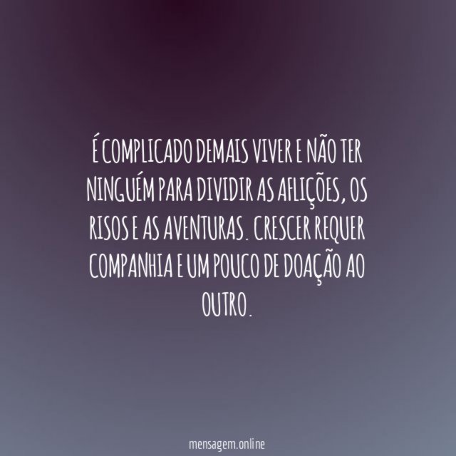 Crescer requer companhia