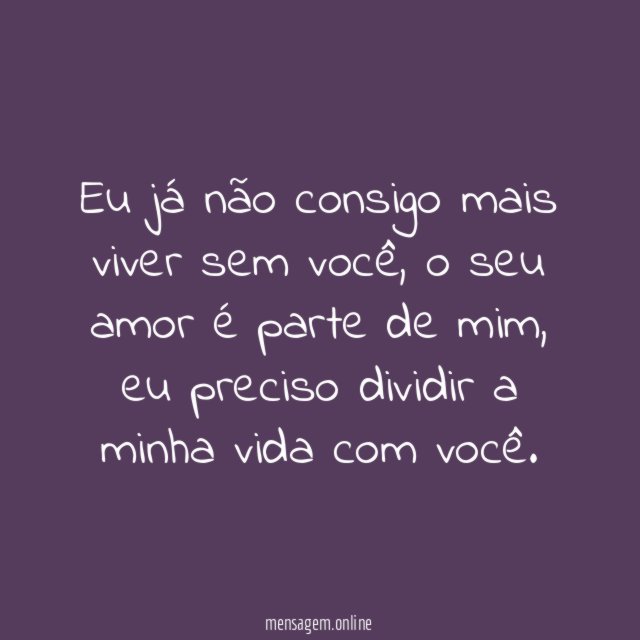 Eu não consigo viver sem você