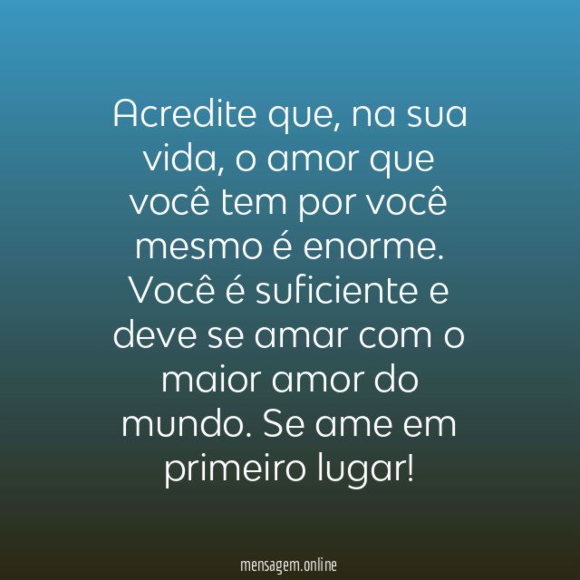 Você é suficiente
