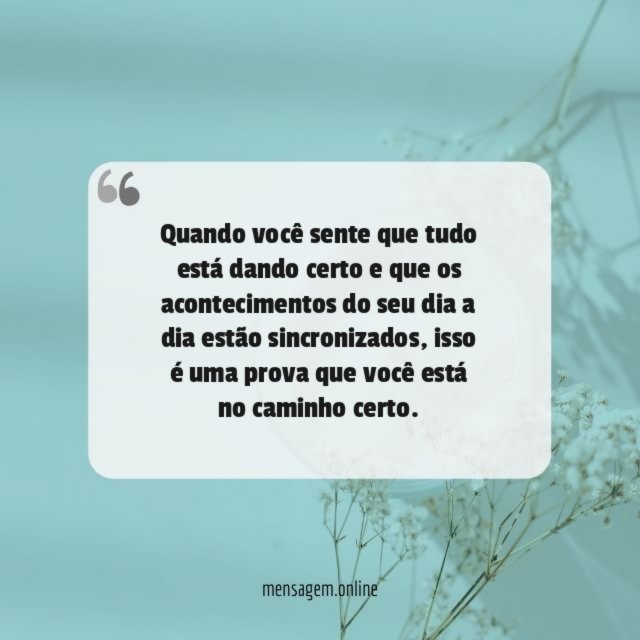 O universo traz sincronia