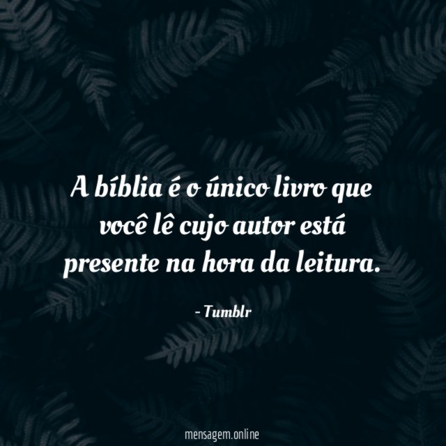 A bíblia é o único livro que você