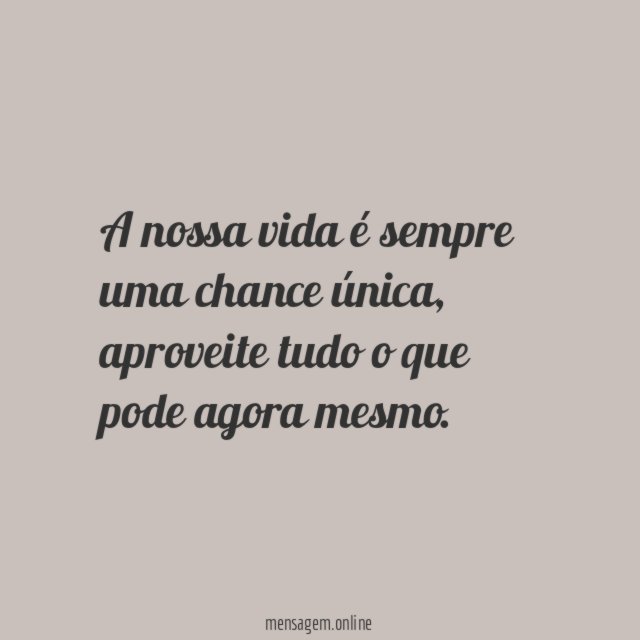 Chance única