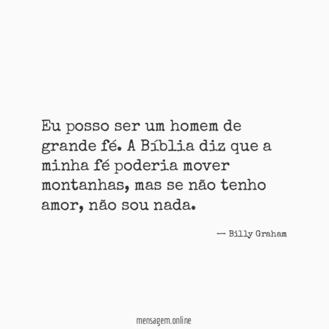 Eu posso ser um homem de grande fé