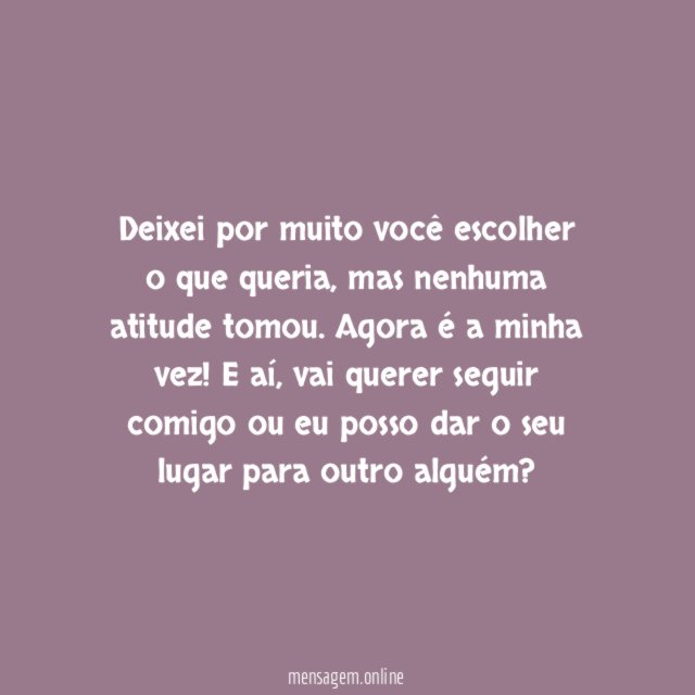 Agora é a minha vez