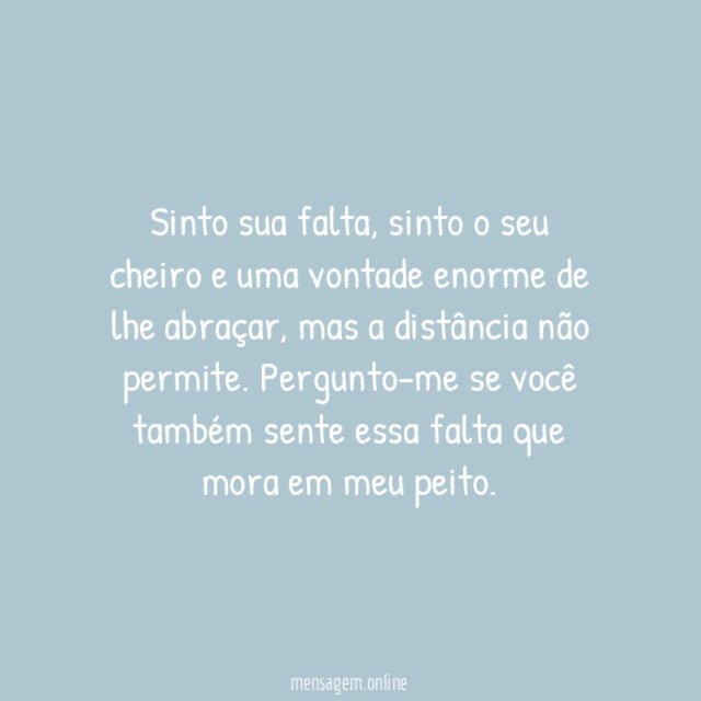 Sinto sua falta