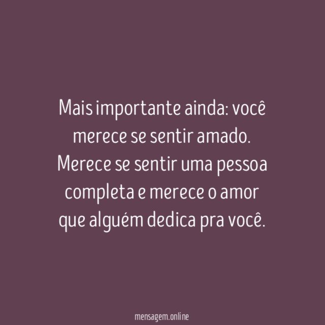 Você merece ser amado