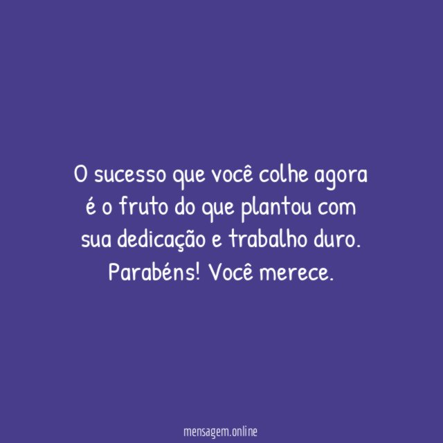 Frutos do sucesso