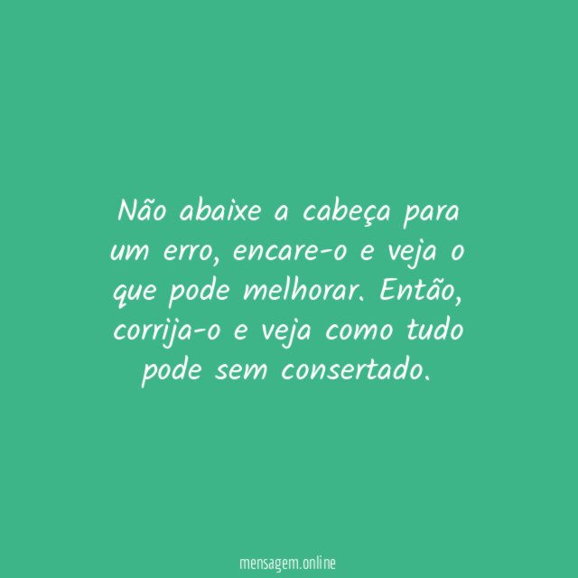 Não abaixe a cabeça!