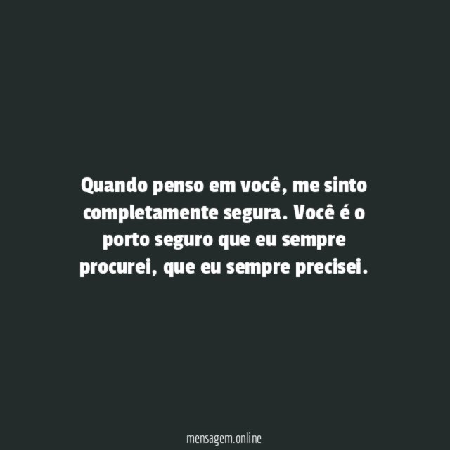 Você é o meu porto seguro