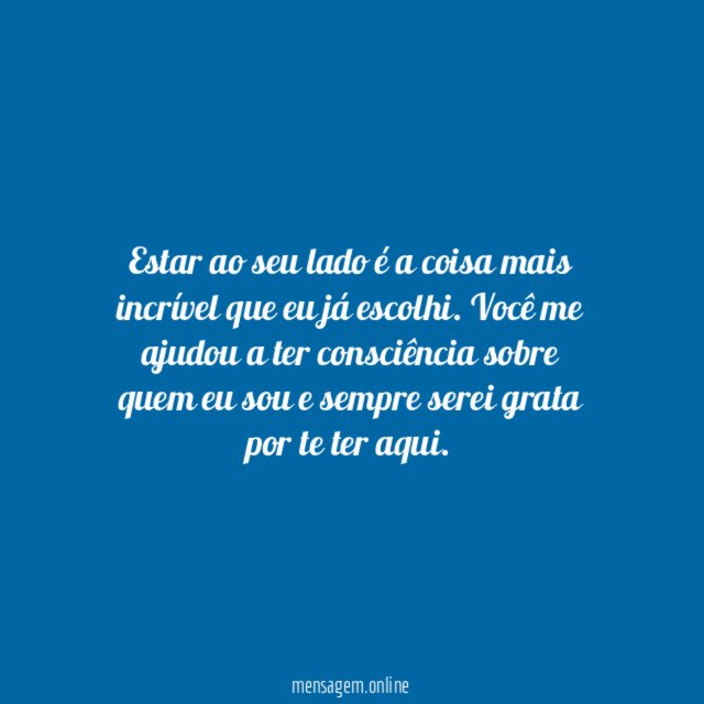 Com você, eu sei quem eu sou