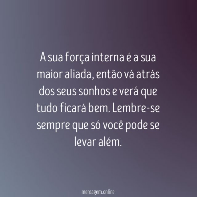 Só você pode se levar além