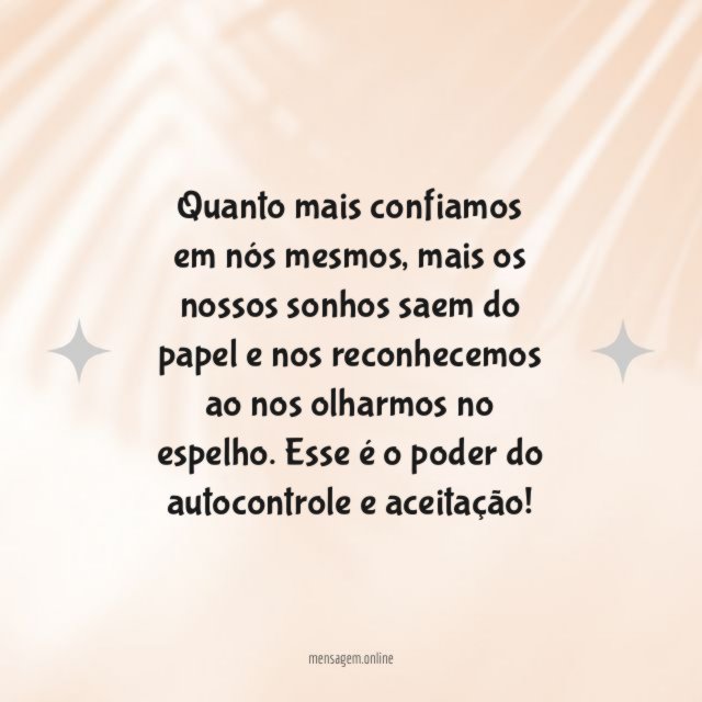 O poder do autocontrole e aceitação
