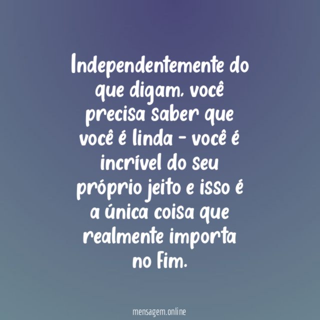 Você é linda
