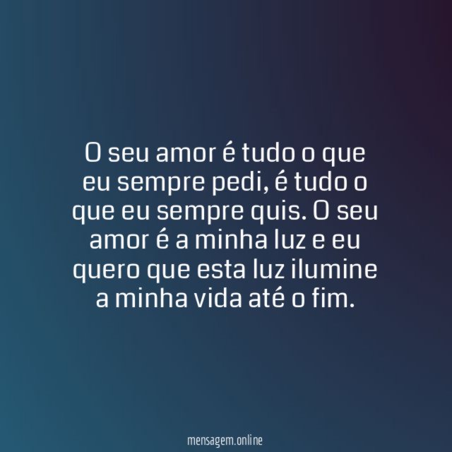 O seu amor é minha luz