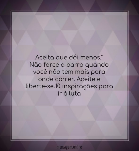 Aceitando o destino