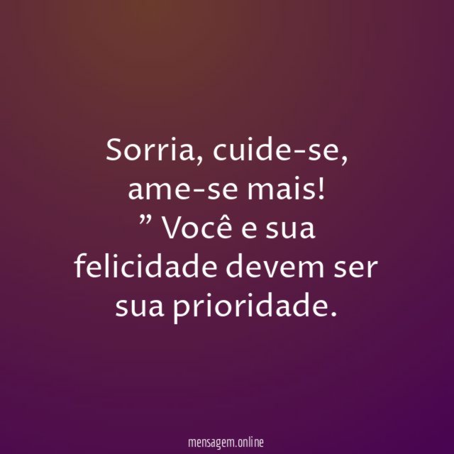 Olhe para você com carinho