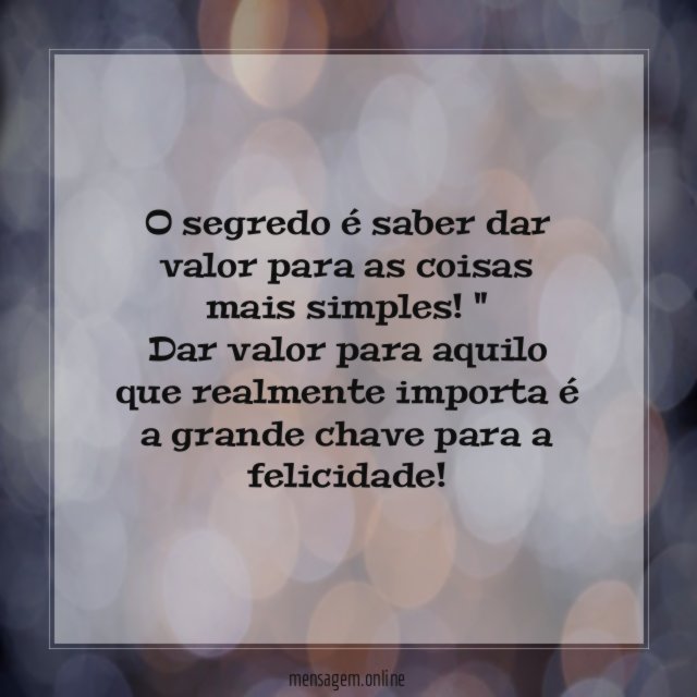 O que realmente importa