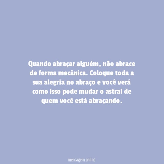 Alegria de um abraço