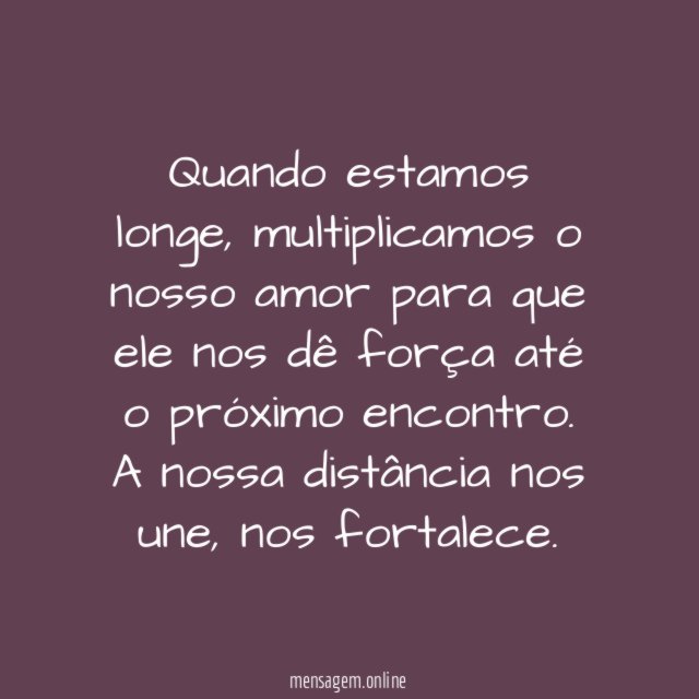 A distância nos une