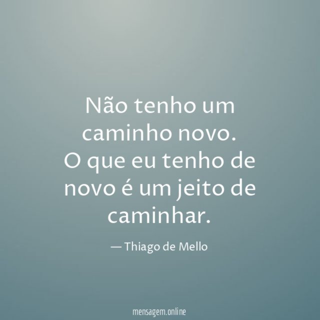Não tenho um caminho novo