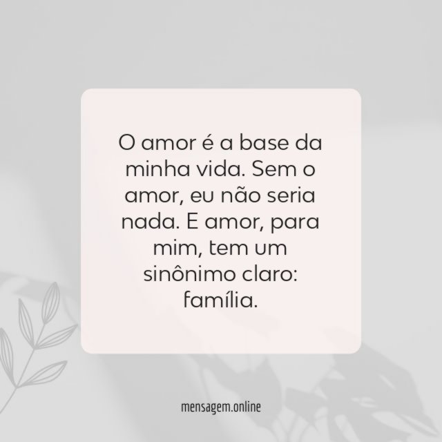 Minha família é tudo
