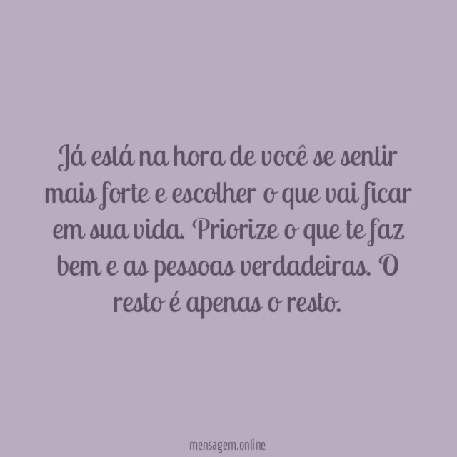 É hora