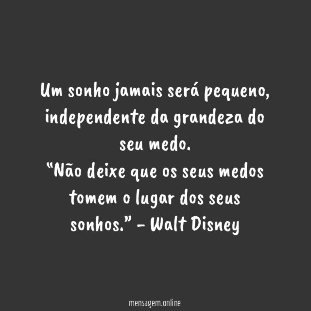 Não desista por medo