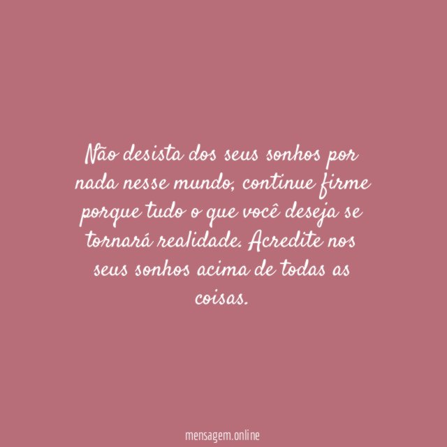 Não desista
