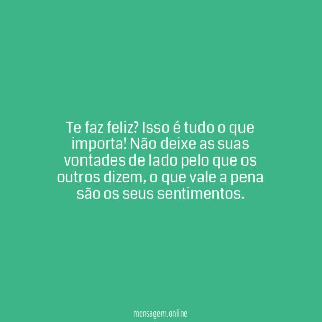O que importa