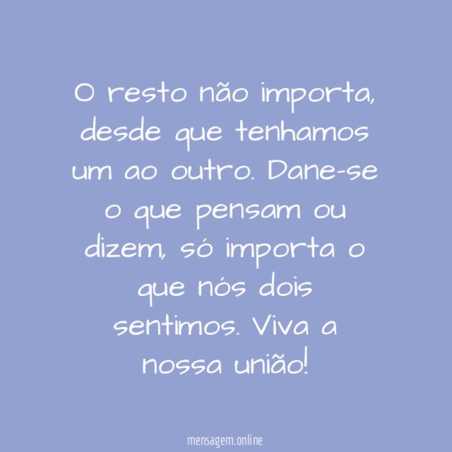 O resto não importa