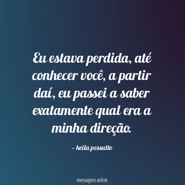 Eu estava perdida