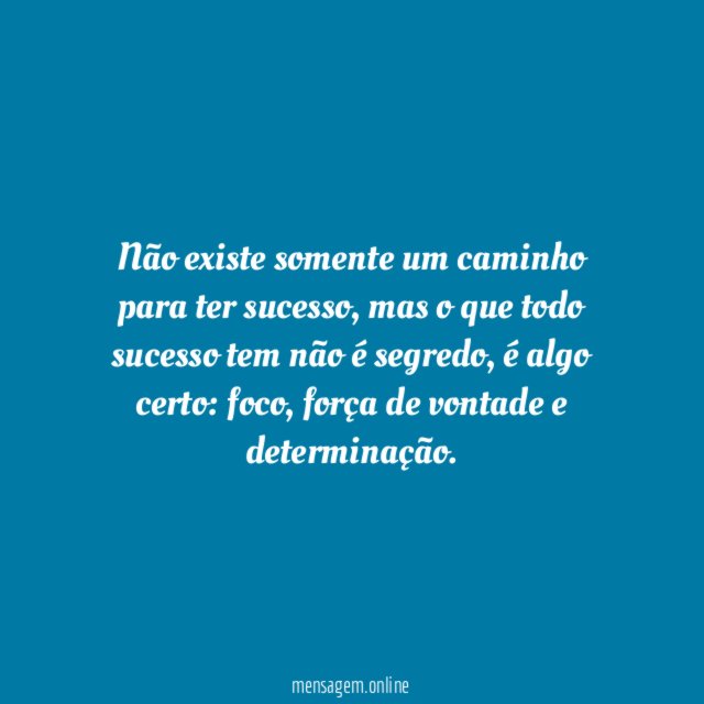 Segredo do sucesso