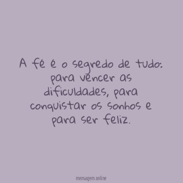 A fé é a chave